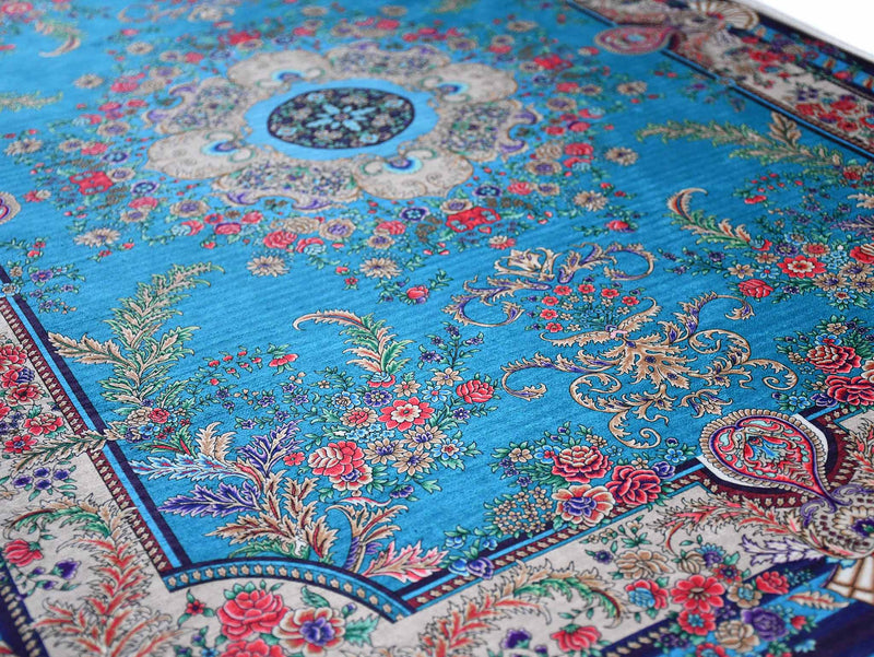 Prayer Rug Flower Central Medallion Blue Textile Sydney Grand Bazaar 