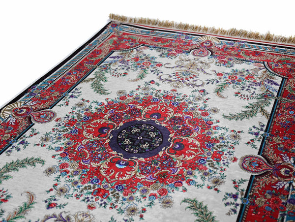 Prayer Rug Flower Central Medallion Red Beige Textile Sydney Grand Bazaar 