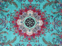 Prayer Rug Flower Central Medallion Turquoise Green Textile Sydney Grand Bazaar 