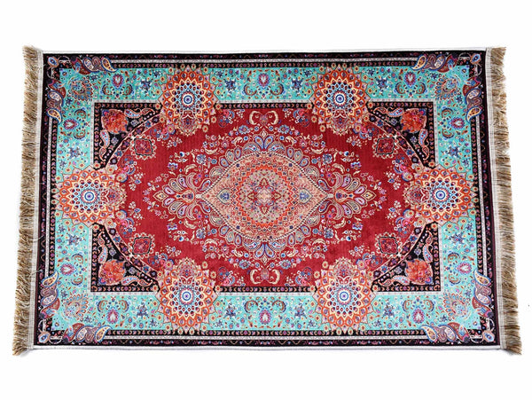 Prayer Rug Meditation Mat Green Red Design 1 Textile Sydney Grand Bazaar 