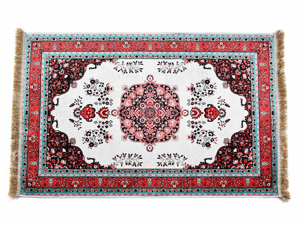 Prayer Rug Meditation Mat Red Beige Design 1 Textile Sydney Grand Bazaar 