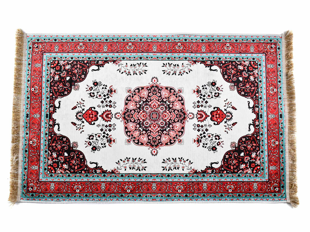 Prayer Rug Meditation Mat Red Beige Design 1 Textile Sydney Grand Bazaar 