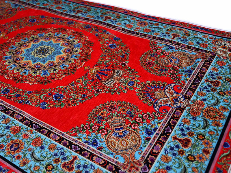 Prayer Rug Meditation Mat Turquoise Red Design 1 Textile Sydney Grand Bazaar 