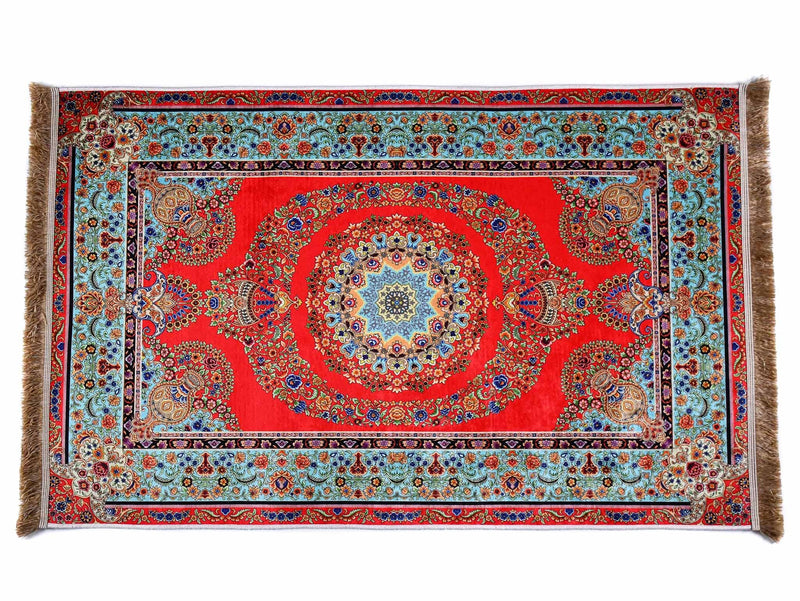 Prayer Rug Meditation Mat Turquoise Red Design 1 Textile Sydney Grand Bazaar 