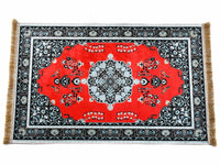 Prayer Rug Square Central Medallion Black Red Textile Sydney Grand Bazaar 