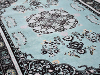 Prayer Rug Square Central Medallion Turquoise Black Textile Sydney Grand Bazaar 