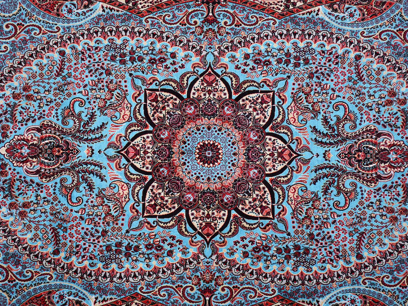 Prayer Rug Ushak Medallion Light Blue Red Textile Sydney Grand Bazaar 