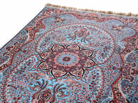 Prayer Rug Ushak Medallion Light Blue Red Textile Sydney Grand Bazaar 