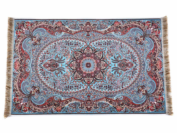 Prayer Rug Ushak Medallion Light Blue Red Textile Sydney Grand Bazaar 