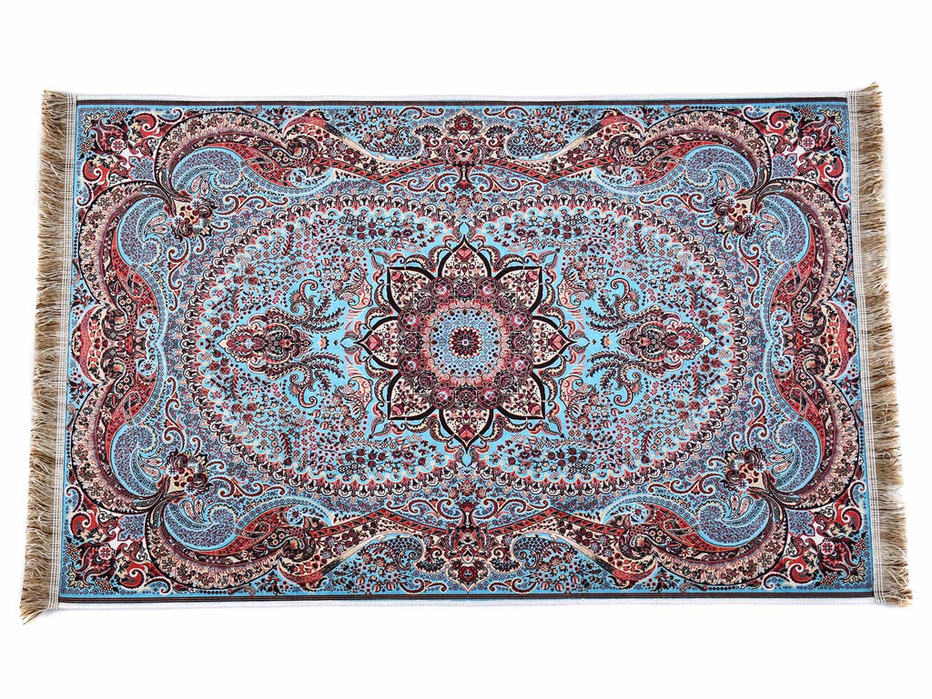 Prayer Rug Ushak Medallion Light Blue Red Textile Sydney Grand Bazaar 