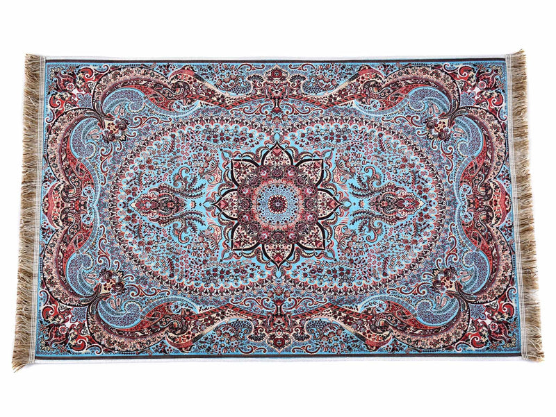 Prayer Rug Ushak Medallion Light Blue Red Textile Sydney Grand Bazaar 