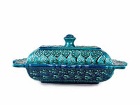 Rectangle Turkish Ceramic Serving Tray With Lid Firuze Collection Ceramic Sydney Grand Bazaar 