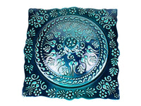 Square Turkish Ceramic Serving Tray With Lid Firuze Collection Ceramic Sydney Grand Bazaar 