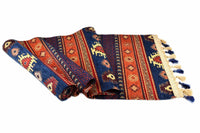 Table Runner Aztec Dark Blue Rusty Orange Textile Sydney Grand Bazaar 