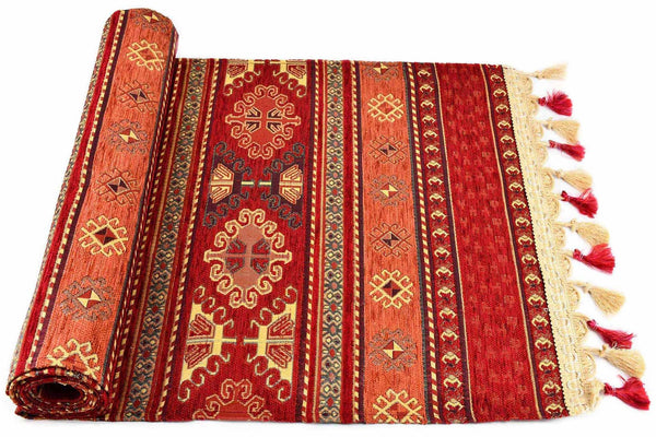 Table Runner Aztec Red Orange Textile Sydney Grand Bazaar 