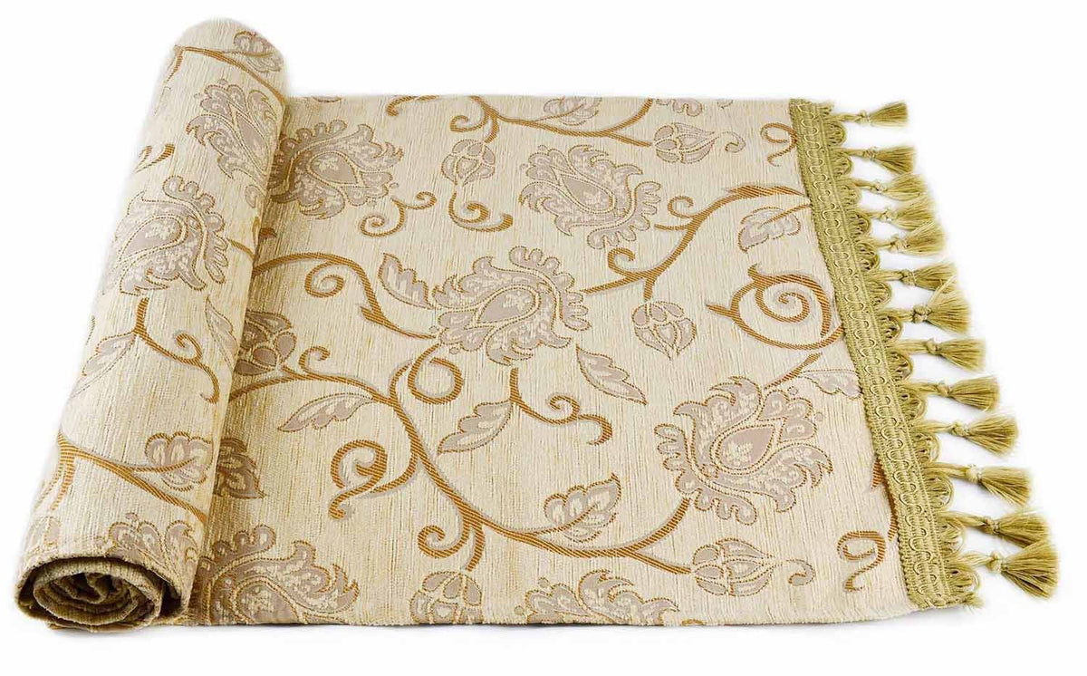 Table Runner New Floral Cream Textile Sydney Grand Bazaar 