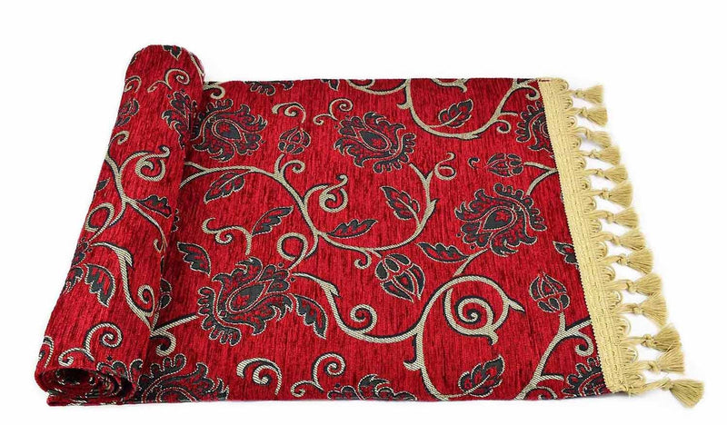 Table Runner New Floral Red Textile Sydney Grand Bazaar 