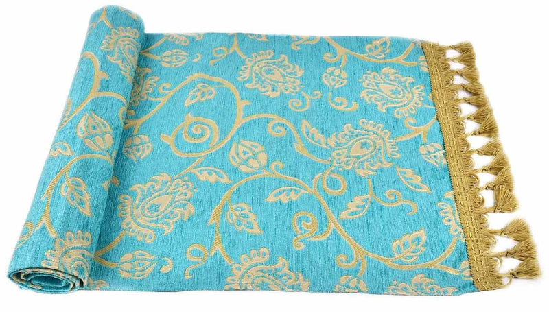 Table Runner New Floral Turquoise Textile Sydney Grand Bazaar 