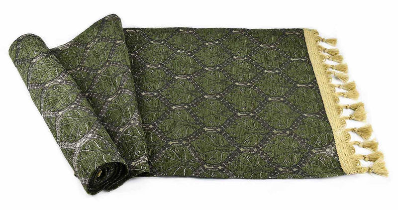 Table Runner Traditional Olive Green Textile Sydney Grand Bazaar 