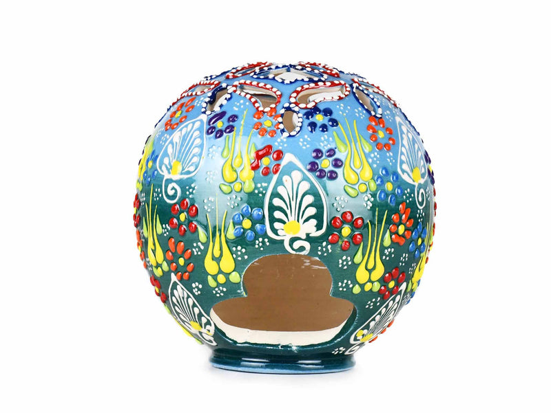 Turkish Candle Holder Dantel Balloon Light Blue Green Ceramic Sydney Grand Bazaar 