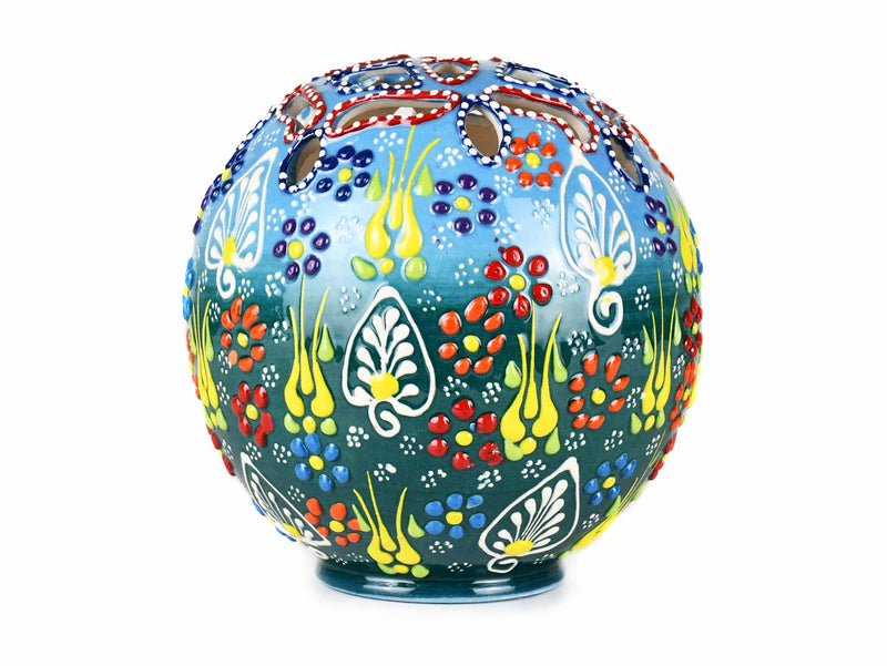 Turkish Candle Holder Dantel Balloon Light Blue Green Ceramic Sydney Grand Bazaar 