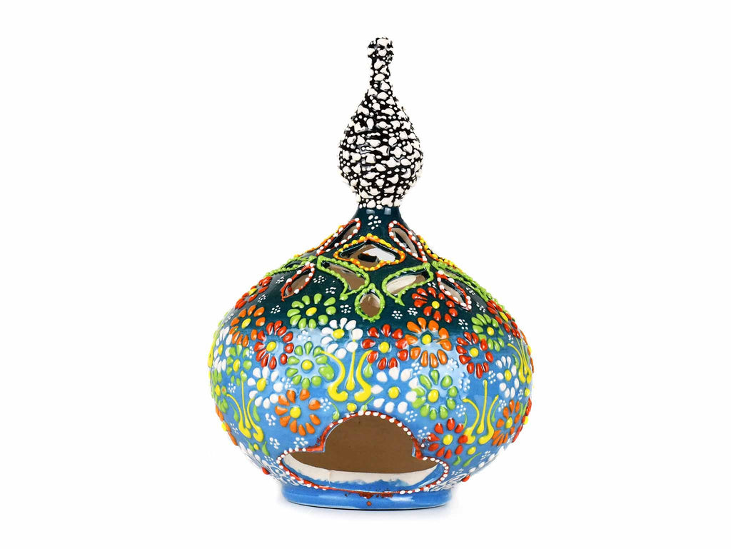 Turkish Candle Holder Dantel Large Pear Green Light Blue Ceramic Sydney Grand Bazaar 