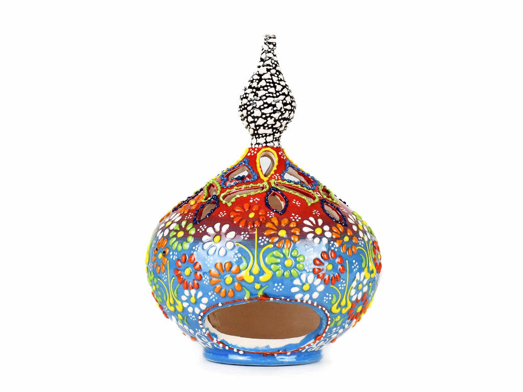 Turkish Candle Holder Dantel Large Pear Red Light Blue Ceramic Sydney Grand Bazaar 