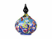 Turkish Candle Holder Flower Large Pear Blue Ceramic Sydney Grand Bazaar 