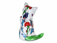 Turkish Cat Figurine Playful Green Tail Iznik 2 Ceramic Sydney Grand Bazaar 