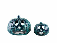 Turkish Ceramic Candle Holder Halloween Pumpkin Turquoise Green Ceramic Sydney Grand Bazaar 