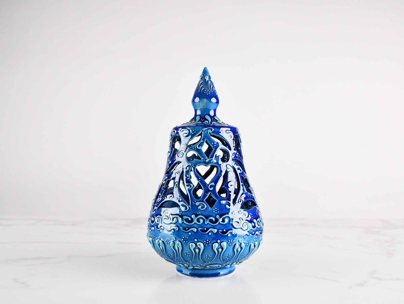 Turkish Ceramic Candle Holder Long Turquoise Blue Ceramic Sydney Grand Bazaar 