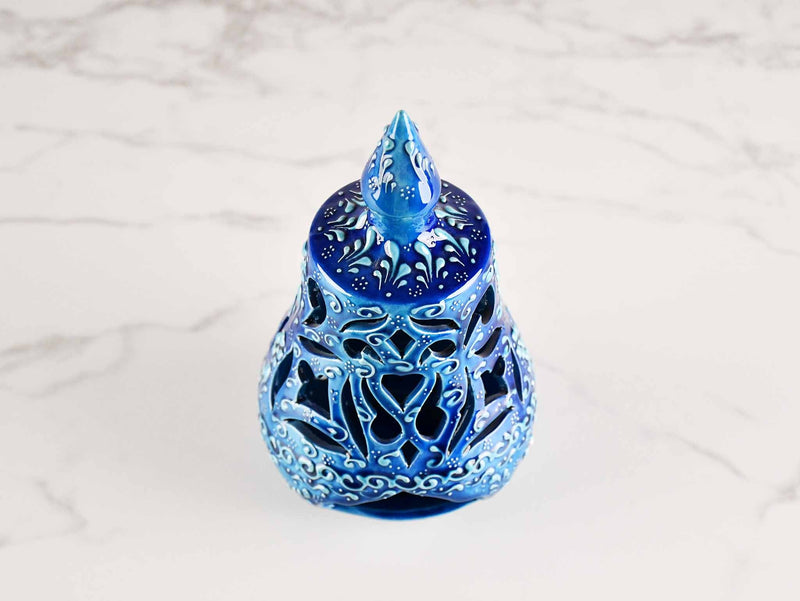 Turkish Ceramic Candle Holder Long Turquoise Blue Ceramic Sydney Grand Bazaar 