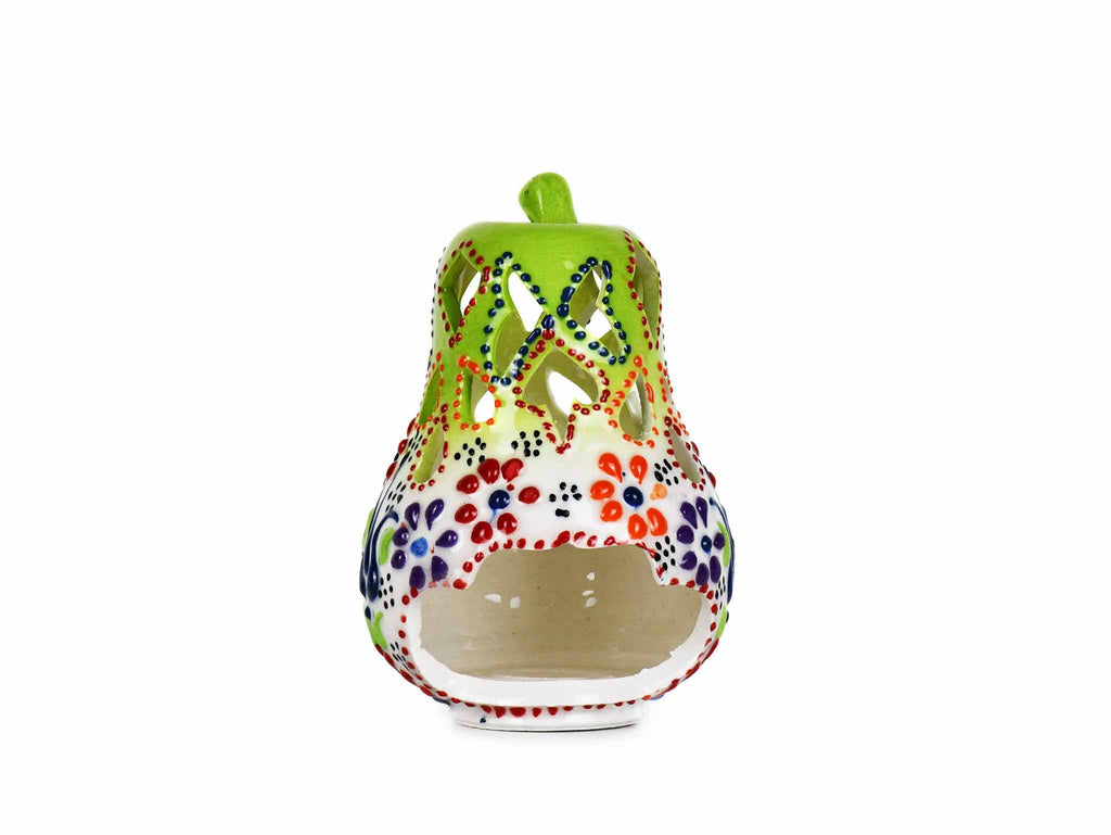 Turkish Ceramic Candle Holder Small Pear Light Green White 2 Ceramic Sydney Grand Bazaar 