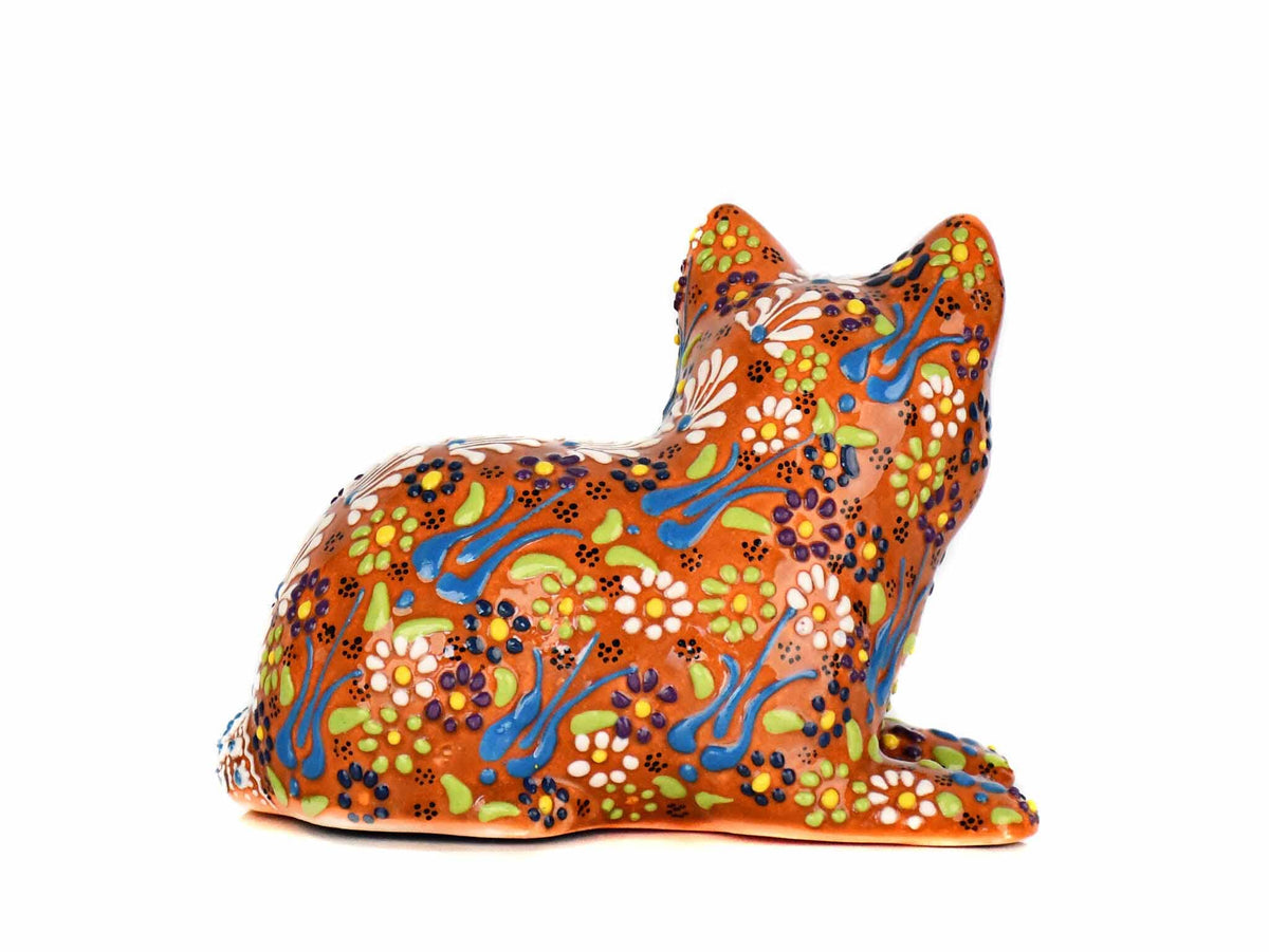 Turkish Ceramic Cat Figurine Dantel Orange Squatting Ceramic Sydney Grand Bazaar 