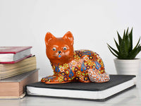 Turkish Ceramic Cat Figurine Dantel Orange Squatting Ceramic Sydney Grand Bazaar 