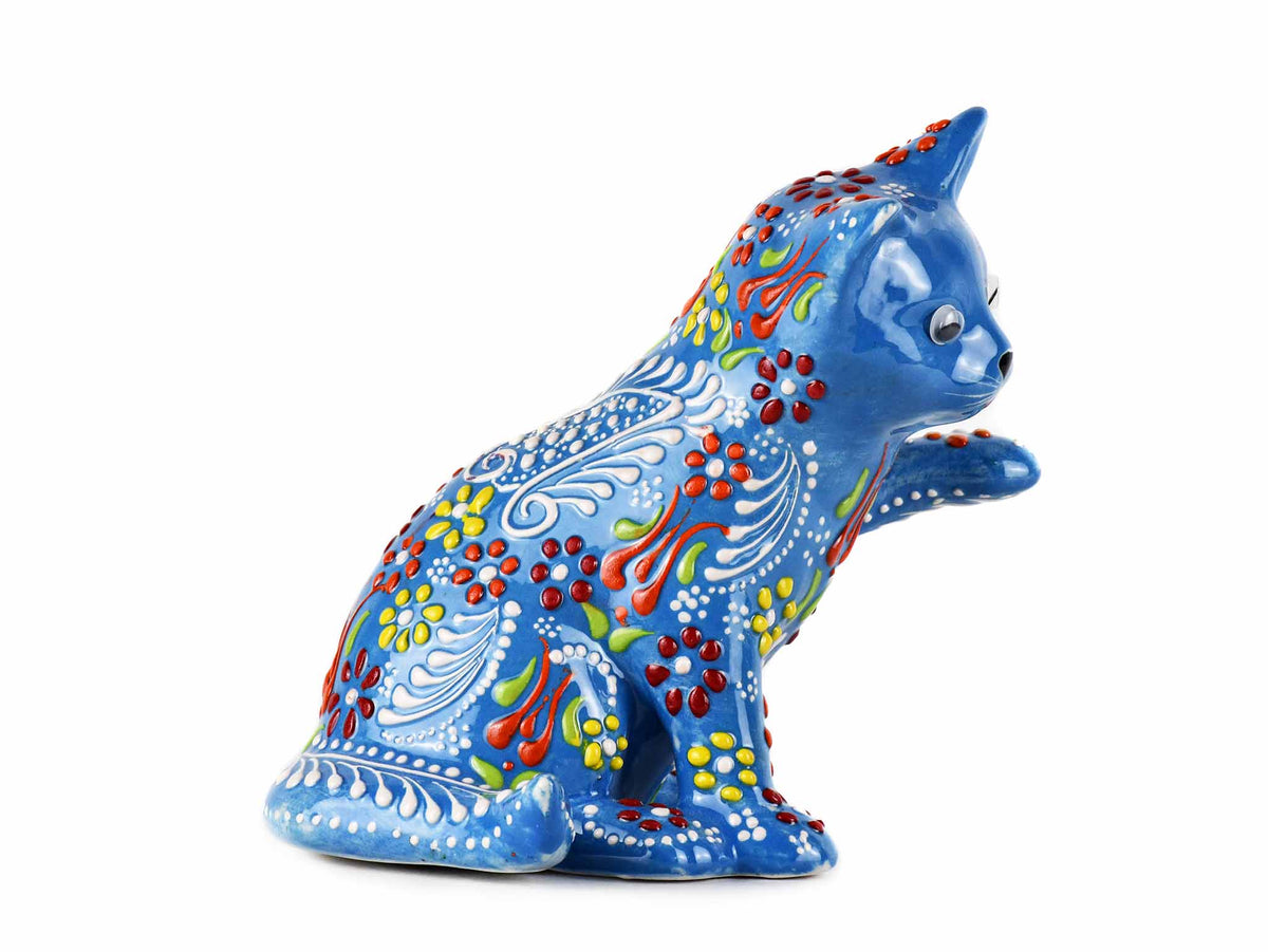 Turkish Ceramic Cat Figurine Dantel Playful Light Blue Design 1 Ceramic Sydney Grand Bazaar 