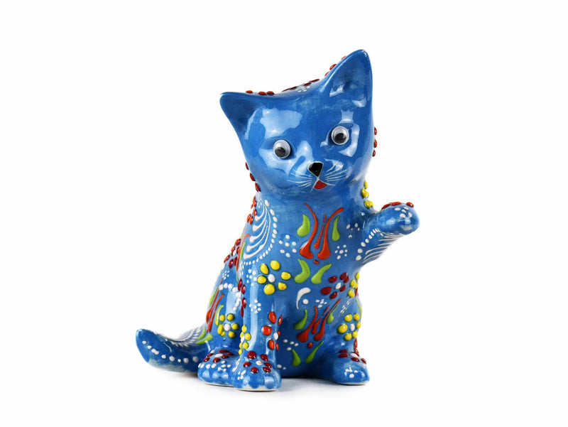Turkish Ceramic Cat Figurine Dantel Playful Light Blue Design 1 Ceramic Sydney Grand Bazaar 