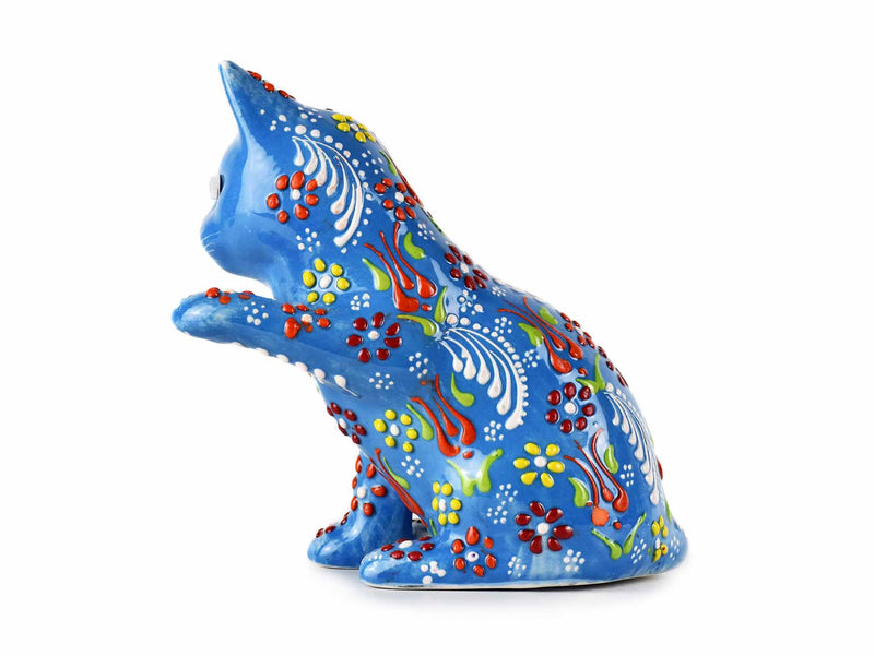 Turkish Ceramic Cat Figurine Dantel Playful Light Blue Design 1 Ceramic Sydney Grand Bazaar 