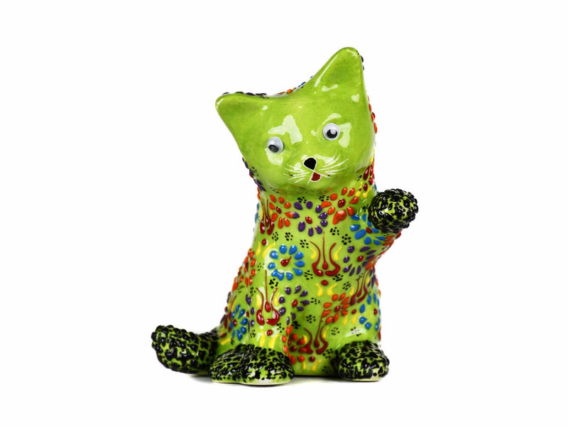 Turkish Ceramic Cat Figurine Dantel Playful Light Green Ceramic Sydney Grand Bazaar 