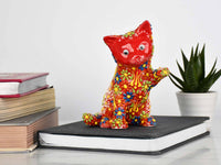 Turkish Ceramic Cat Figurine Dantel Playful Red Design 1 Ceramic Sydney Grand Bazaar 