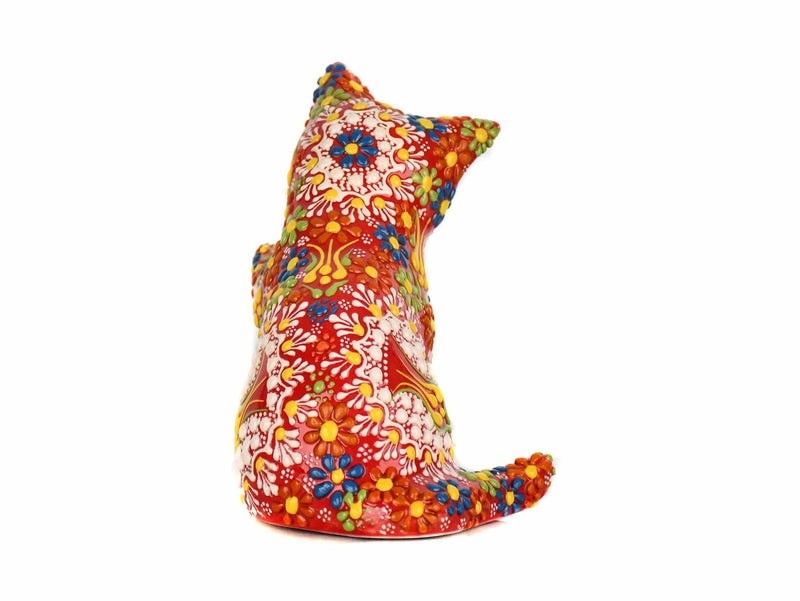 Turkish Ceramic Cat Figurine Dantel Playful Red Design 1 Ceramic Sydney Grand Bazaar 