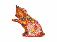 Turkish Ceramic Cat Figurine Dantel Playful Red Design 1 Ceramic Sydney Grand Bazaar 