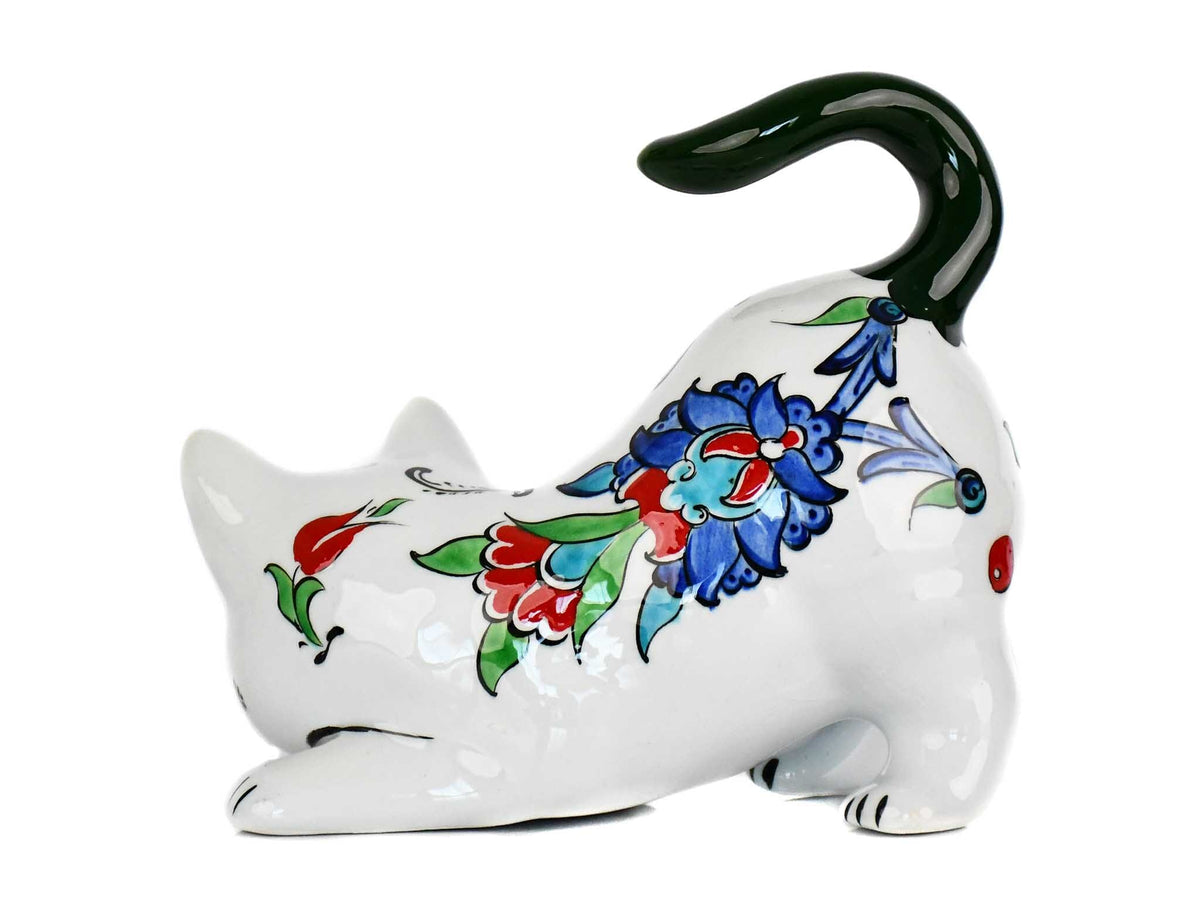 Turkish Ceramic Cat Figurines Iznik Green Tail Up Ceramic Sydney Grand Bazaar 