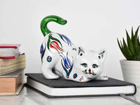 Turkish Ceramic Cat Figurines Iznik Light Green Tail Up Ceramic Sydney Grand Bazaar 