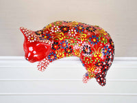 Turkish Ceramic Cat Lazy Style Figurine Dantel Red Design 3 Ceramic Sydney Grand Bazaar 