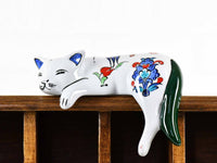 Turkish Ceramic Cat Lazy Style Iznik Green Tail Large Ceramic Sydney Grand Bazaar 