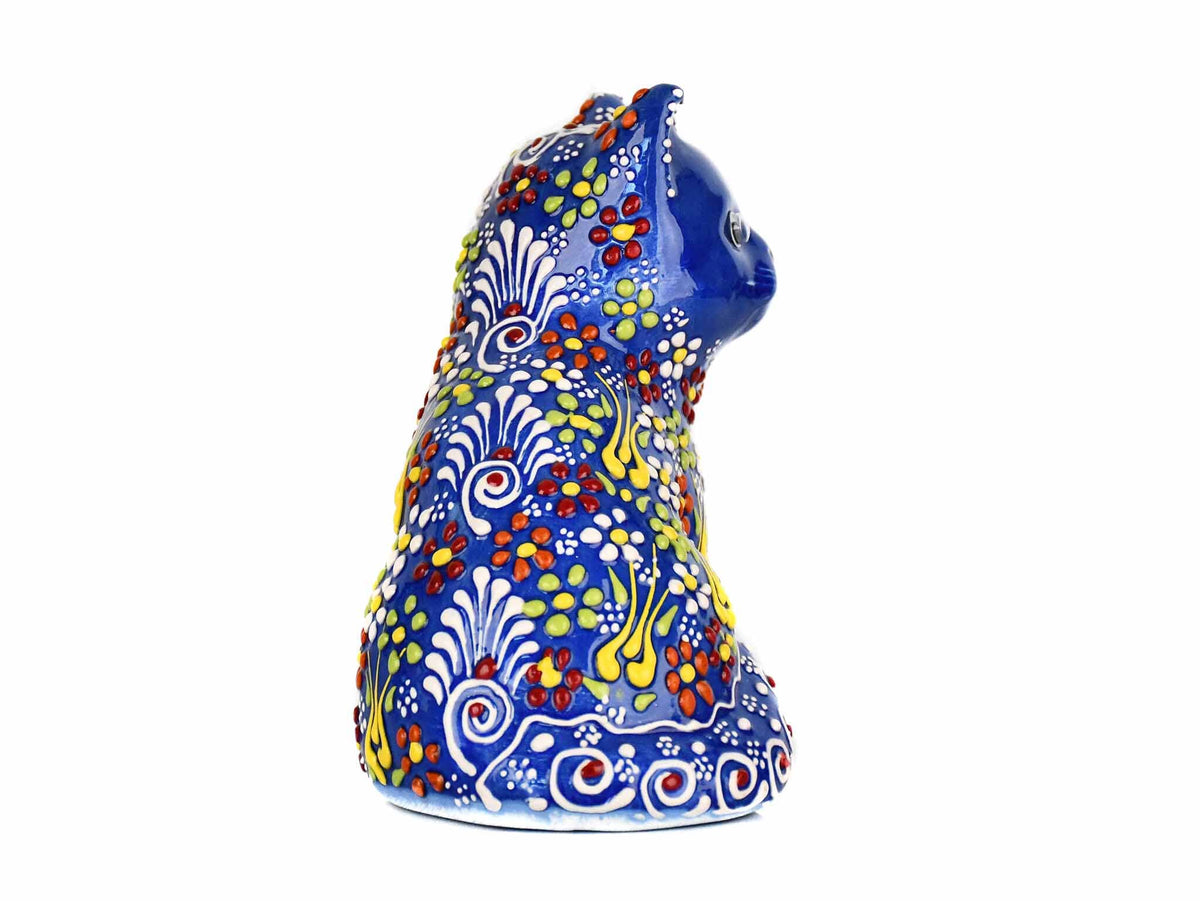 Turkish Ceramic Cat Ornament Dantel Sitting Blue Ceramic Sydney Grand Bazaar 