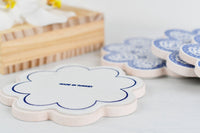 Turkish Ceramic Coasters Daisy Collection Set of 4 Ceramic Sydney Grand Bazaar 