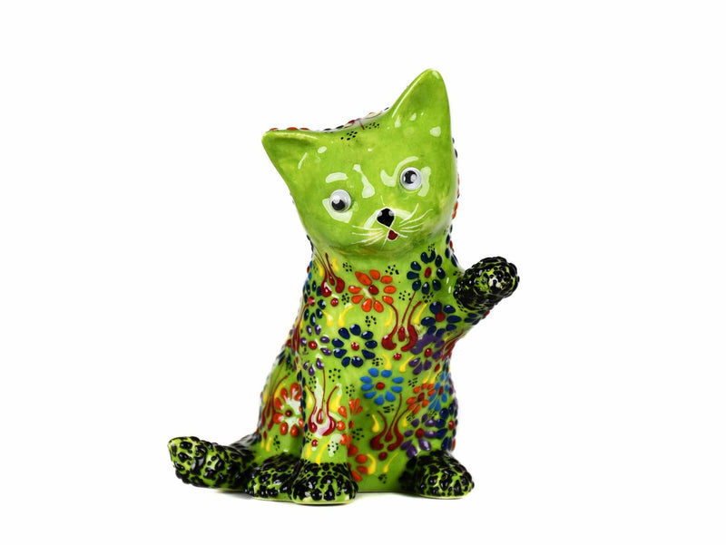 Turkish Ceramic Playful Cat Figurine Dantel Green Ceramic Sydney Grand Bazaar 