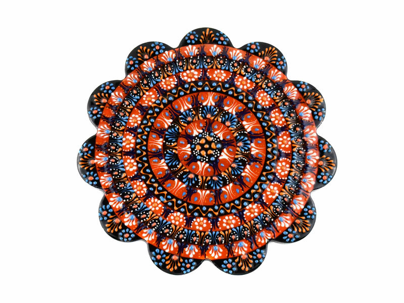 Turkish Ceramic Trivet Dantel Collection Black Orange Ceramic Sydney Grand Bazaar 